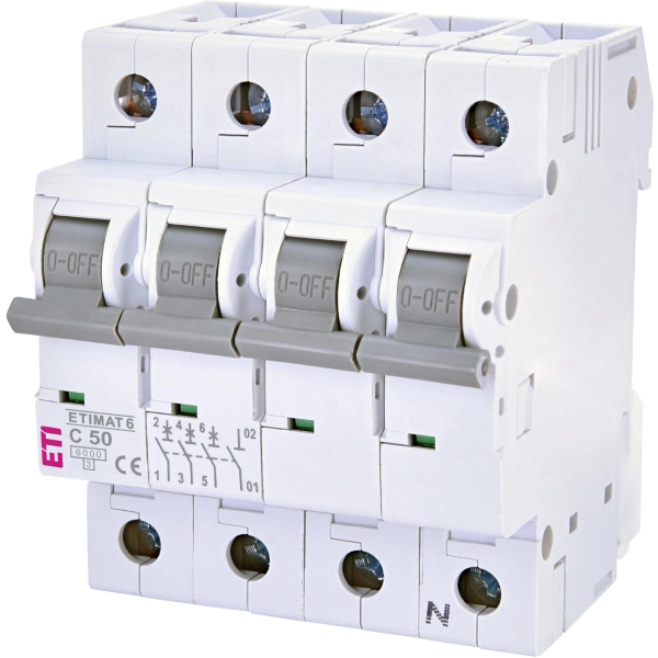 Автоматичний вимикач ETI ETIMAT 6 3p+N C 50 А (6 kA)